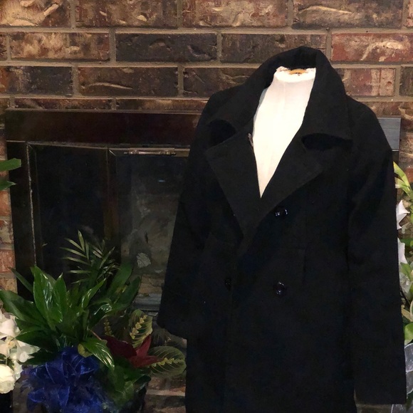 Black Pea Coat - Picture 2 of 4